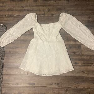 White long sleeve Princess Polly mini dresss